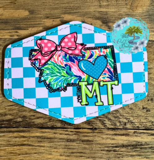 Montana Pink Bow Leather Trucker Hat Patch