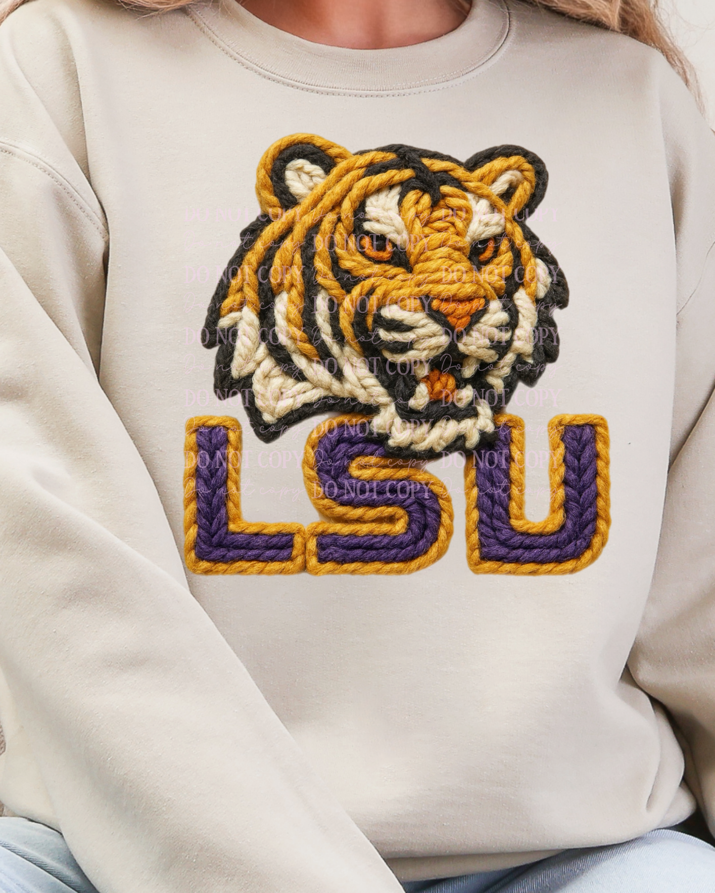 DTF Transfer LSU Tigers Yarn