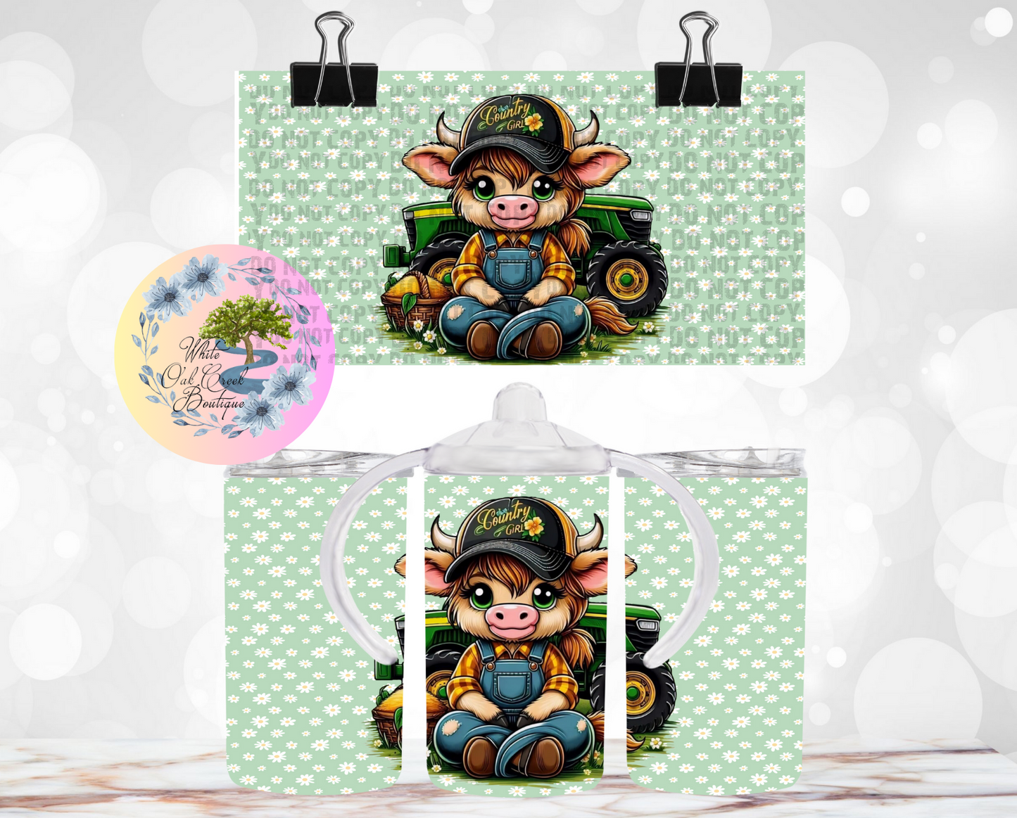 Cow Country Girl Tractor Sippy Cup