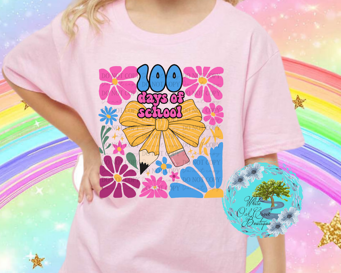 Coquette Bow Pencil T-Shirt Youth 100 Days of School