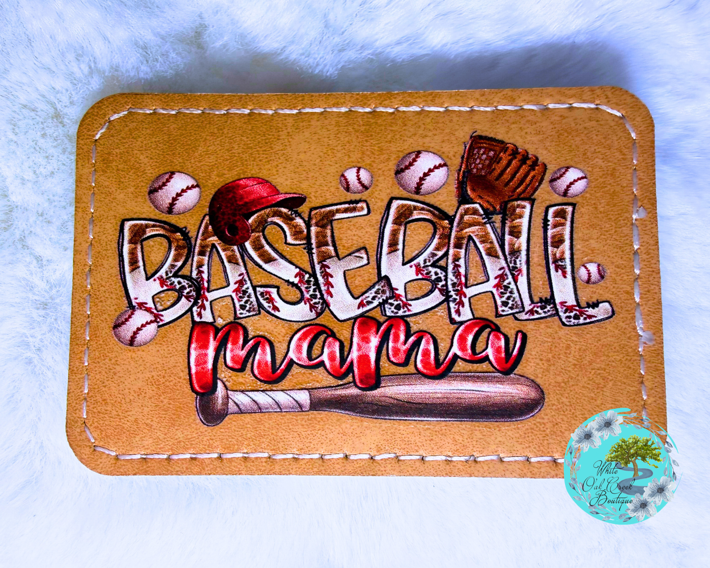 Baseball Mama Faux Leather Trucker Hat Patch