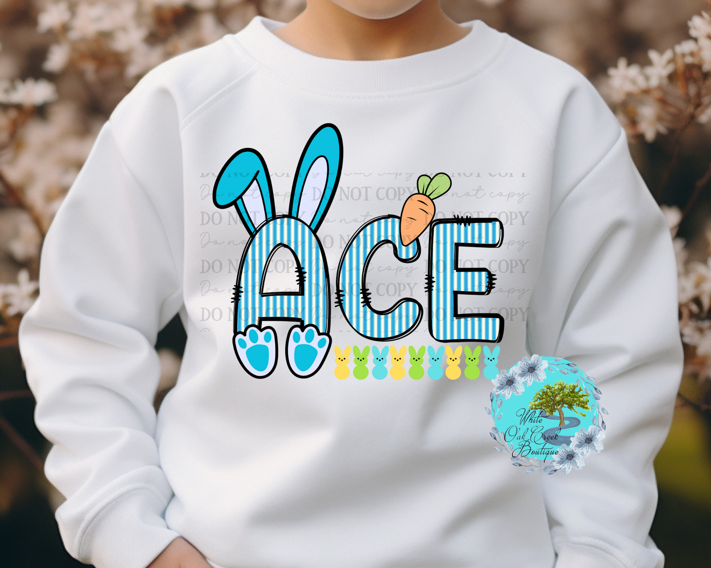 Blue Easter Bunny Personalized Sweatshirt