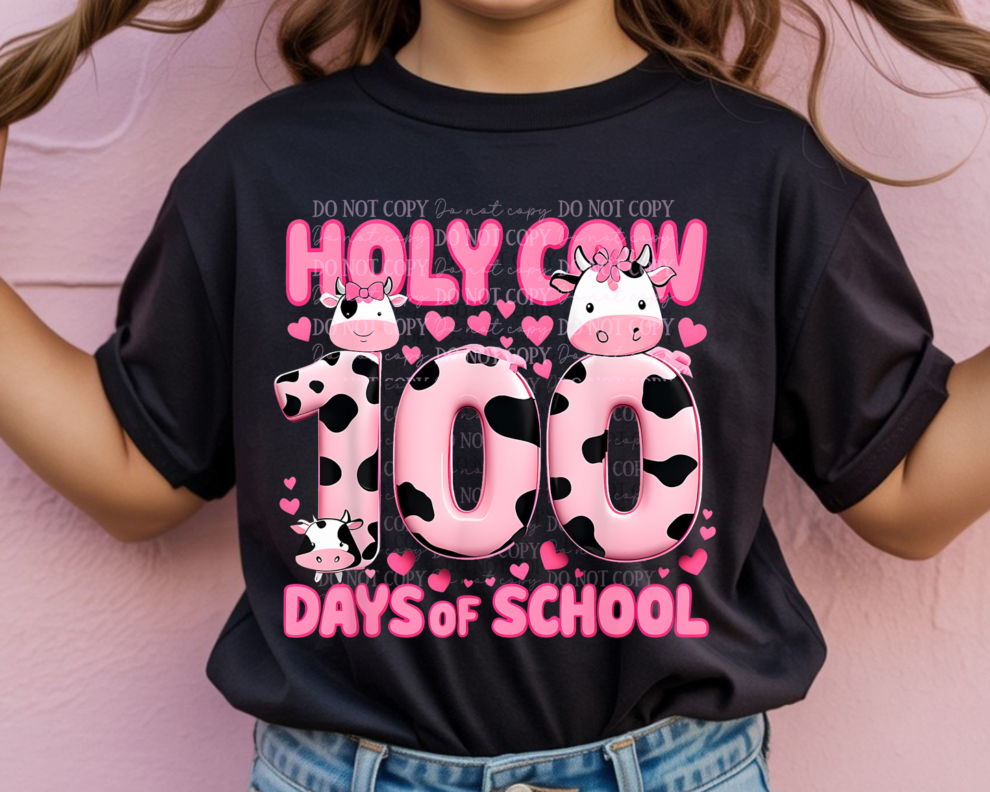 DTF Transfer 100 Days Cow Pink