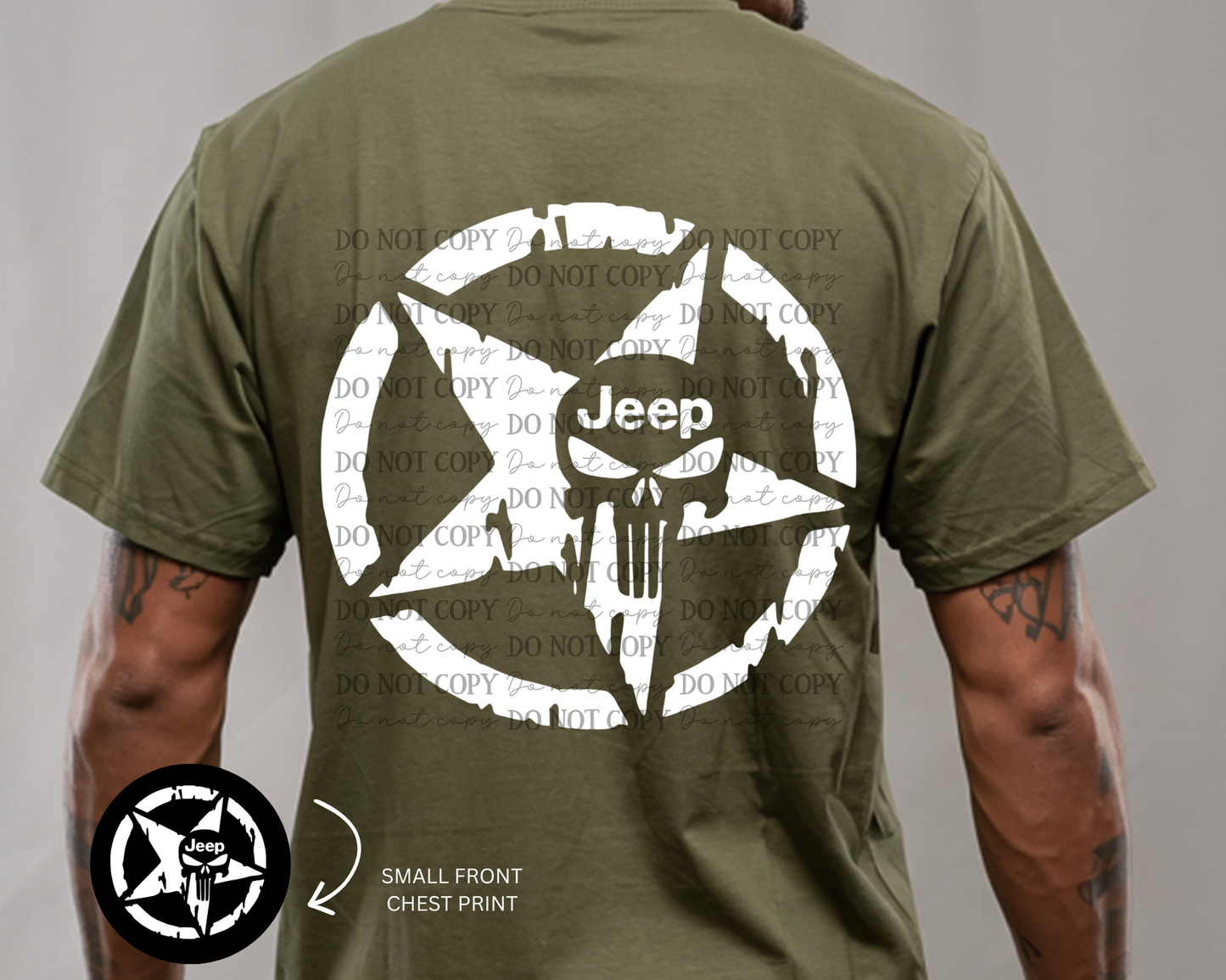 DTF Transfers Jeep Punisher Skull