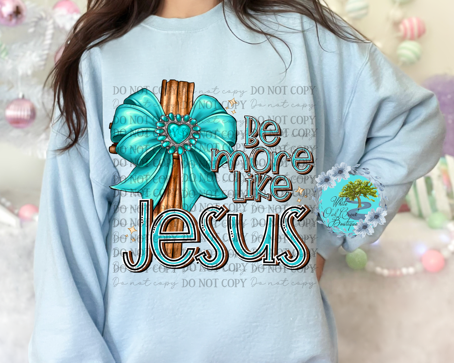 DTF Transfer Jesus Teal Cross