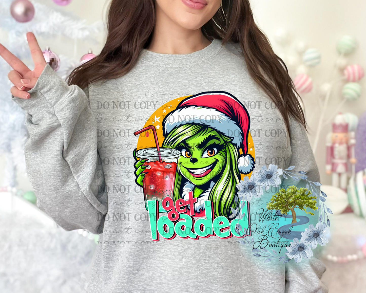 DTF Transfer Grinch Loaded Tea