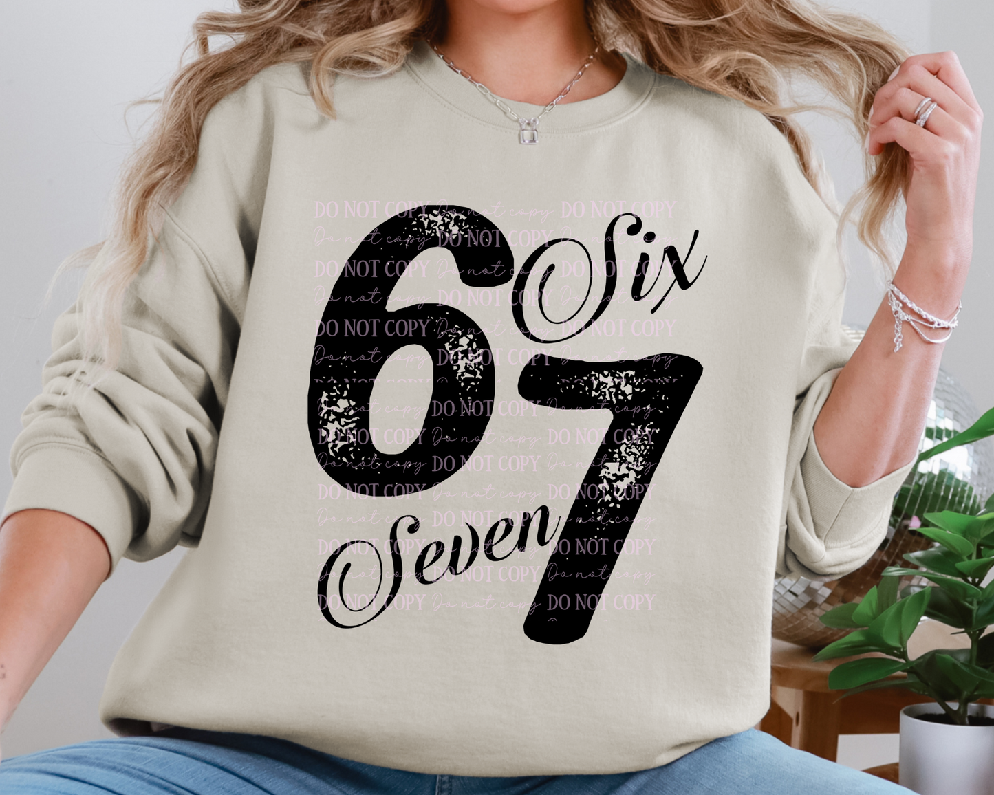 DTF Transfer Six Seven 67 Brushed