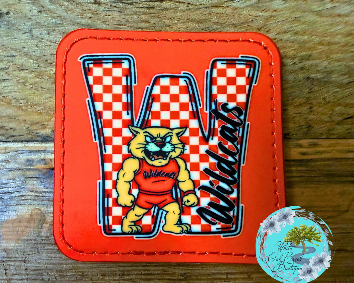 Wildcats Red Checkered Patch 2 1/2” Square