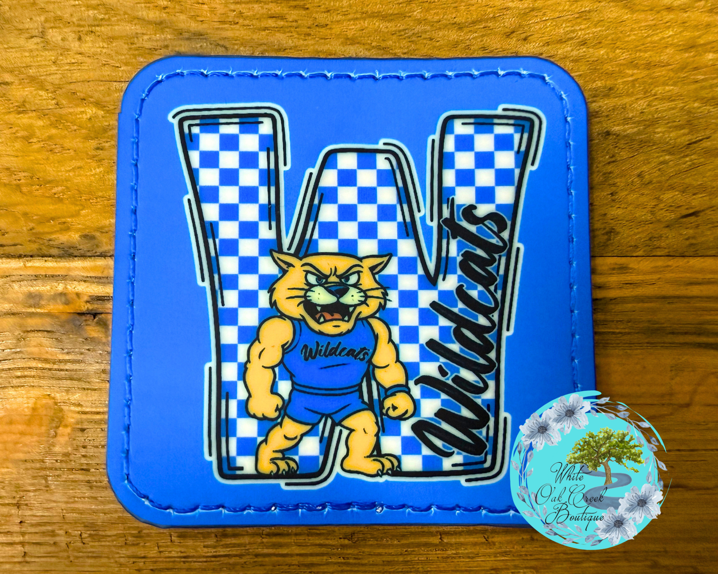 Wildcats Blue Checkered Patch 2 1/2” Square
