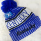 Kentucky Blue Stripe Beanie Toboggan Sherpa lined