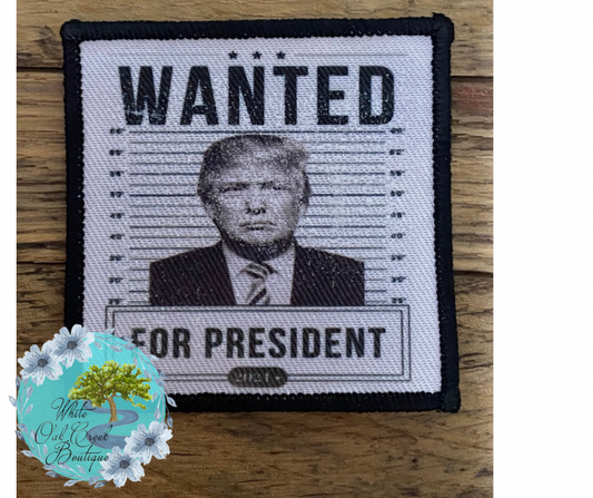 Wanted Trump 2 1/2” Square Trucker Hat Patch