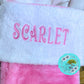 Pink Christmas Stockings Embroidered Personalized