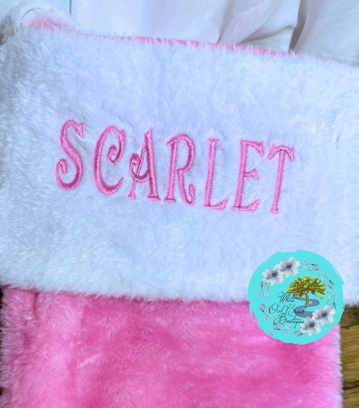 Pink Christmas Stockings Embroidered Personalized