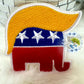 Trump Head Elephant Embroidered Hat Patch