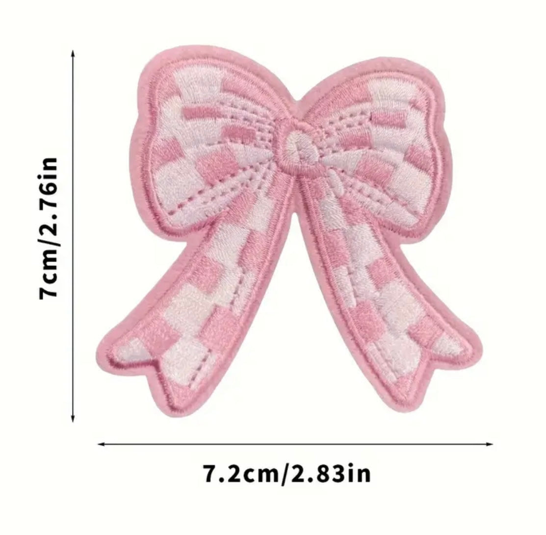 Mini Pink Bow Hat Patch