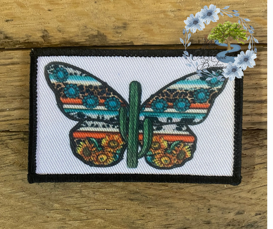 Western Butterfly Cactus rectangle Trucker Hat Patch