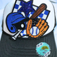 Baseball Sequin Blue Oversized Hat Patch