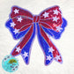 LARGE America Coquette Bow Sequin 10.5” Iron-On Patch