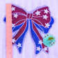 LARGE America Coquette Bow Sequin 10.5” Iron-On Patch