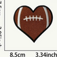 Heart Football Medium Embroidered Hat Patch