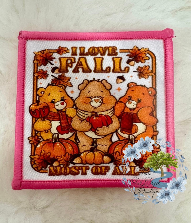 Pink Care Bears Hat Patch