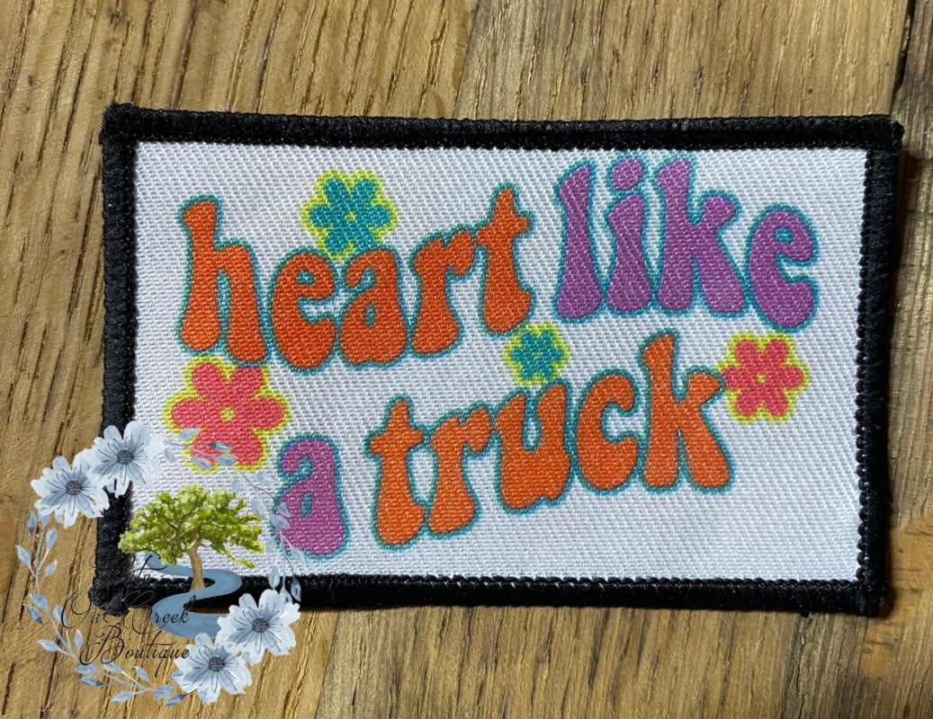 Heart Like a Truck rectangle Trucker Hat Patch