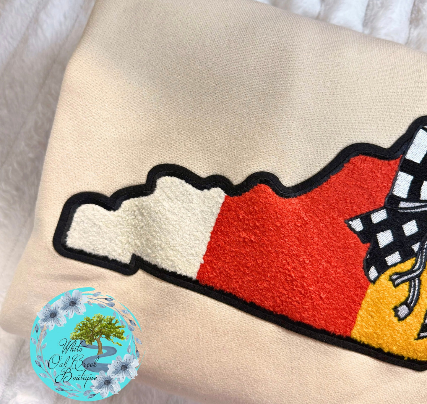 Kentucky Fall Chenille Sweatshirt Candy Corn