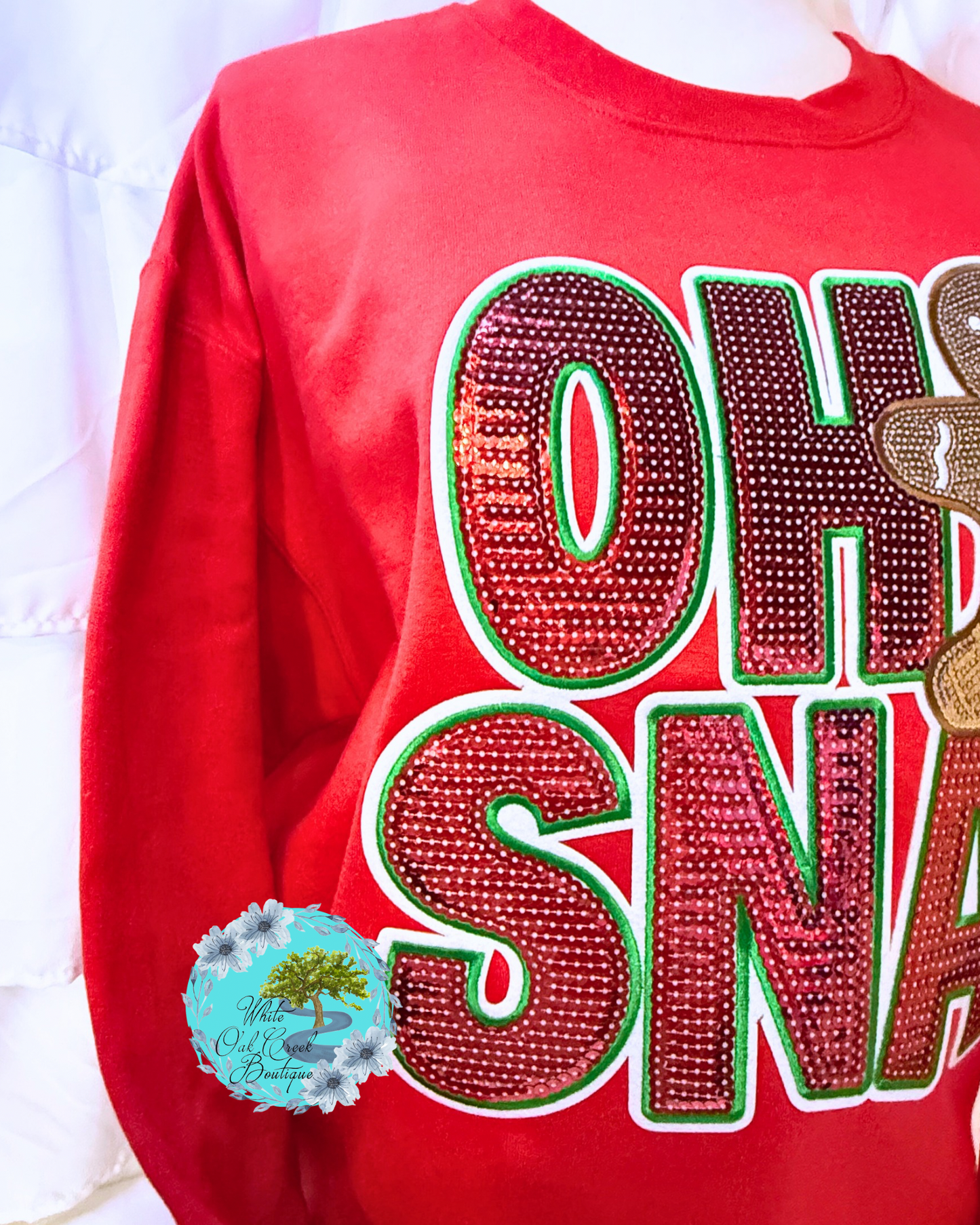 Gingerbread Oh Snap Christmas Sequins Sweatshirt