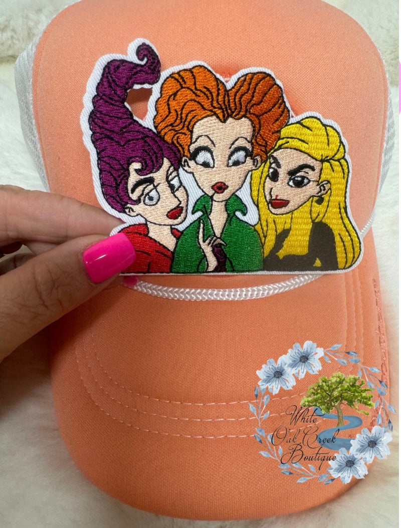 Sisters Large Witch Embroidered Hat Patch