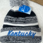 Kentucky Gray White Beanie Toboggan Knit Lined