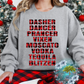 Dasher Dancer Gray Crewneck Sweatshirt