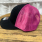 Laser Patch Hat Black to Pink