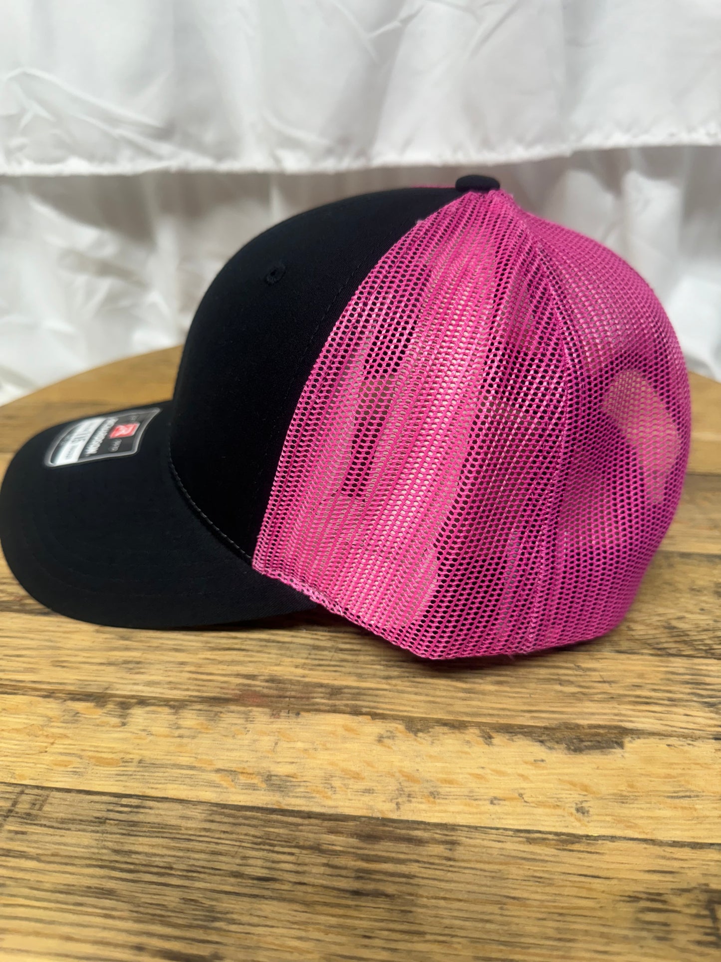 Laser Patch Hat Black to Pink