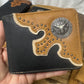 Leather Wallet Black with Longhorn Concho