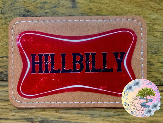 Hillbilly Rectangle Brown 3” x 2” Trucker Hat Patch