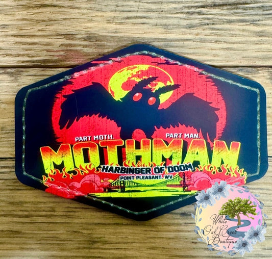 Mothman Faux Leather Trucker Hat Patch