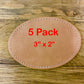 5 Pack Oval Brown Faux Leather Hat Patches