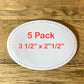 5 Pack Oval White Faux Leather Hat Patches