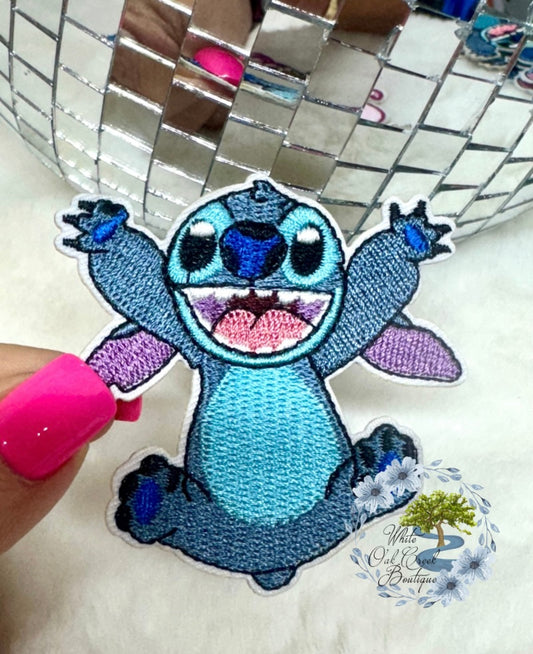 Stitch Happy Embroidered Hat Patch