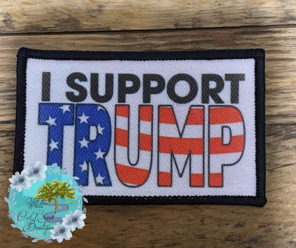 I Support Trump rectangle Trucker Hat Patch