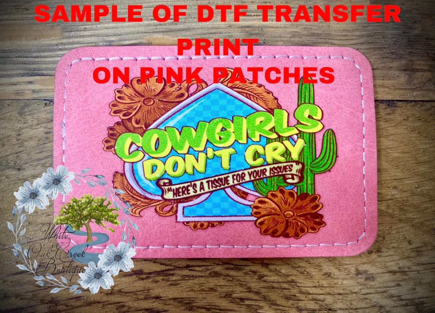 5 Pack Rectangle Pink Faux Leather Hat Patches