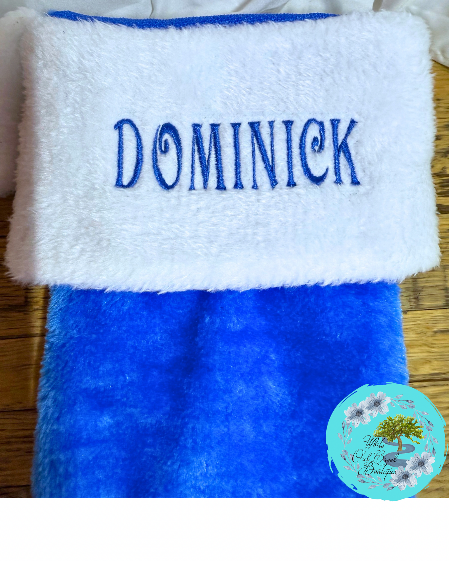 Blue Christmas Stockings Embroidered Personalized