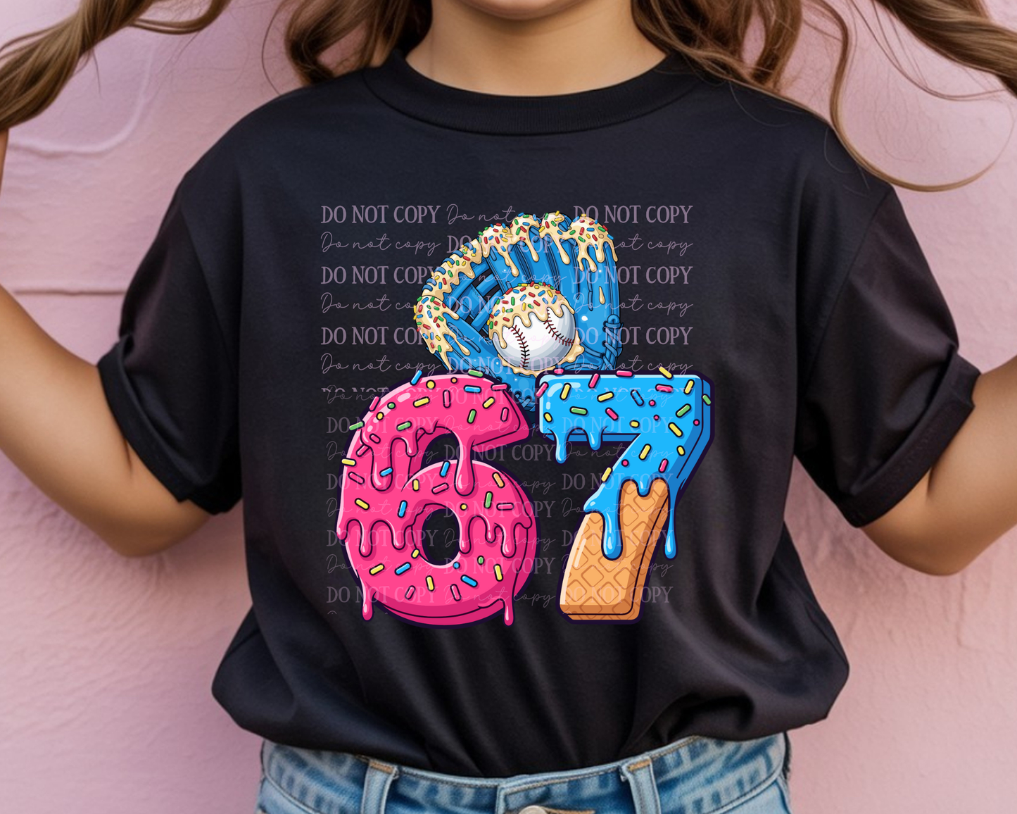 DTF Transfer Six Seven Baseball Glove Drip 67