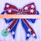 LARGE America Coquette Bow Sequin 10.5” Iron-On Patch