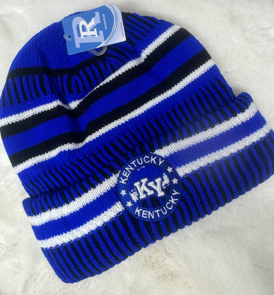 Kentucky Black Stripe Beanie Toboggan Sherpa lined