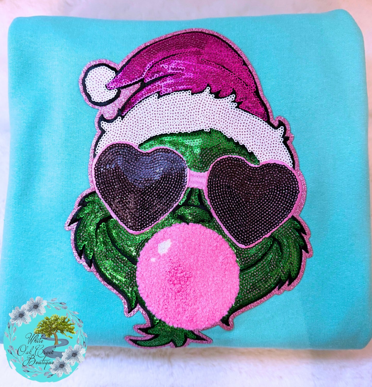 Grinch Bubble Gum Sequin Sweatshirt