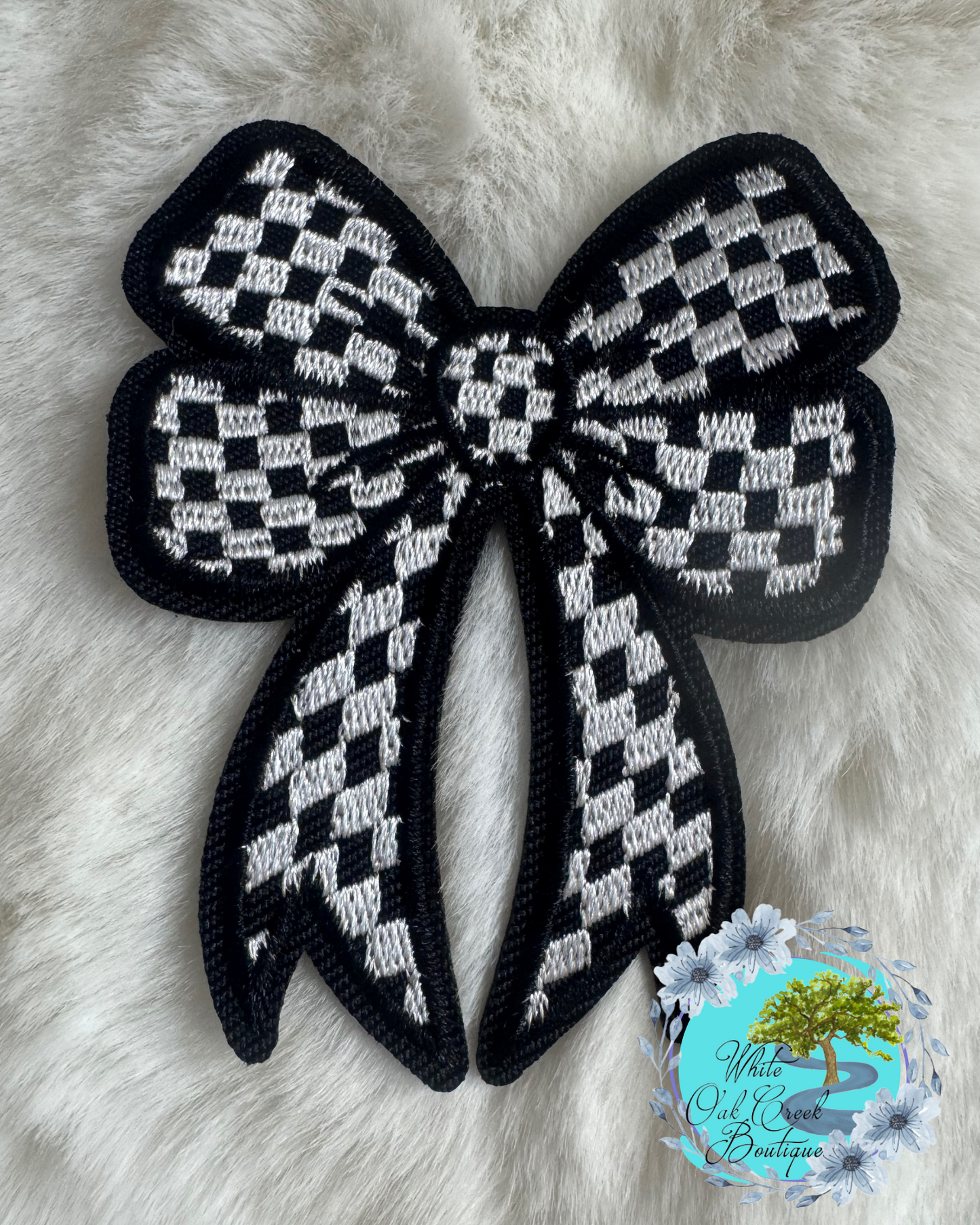 Mini Black Bow Hat Patch