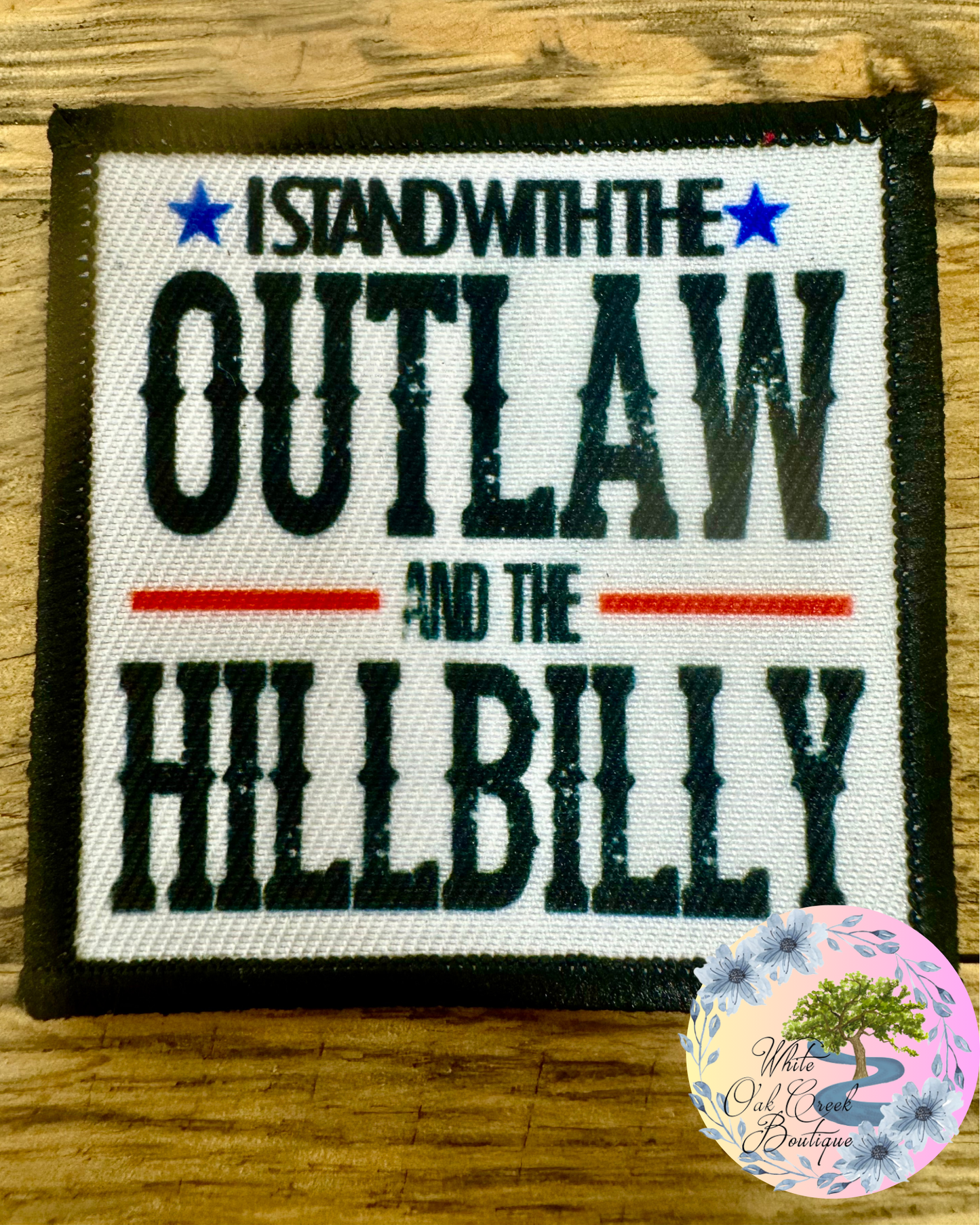 Outlaw Hillbilly Trump 2 1/2” Square Trucker Hat Patch