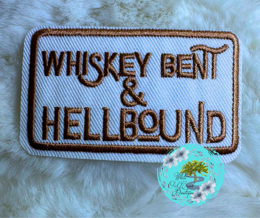 Whiskey Bent Embroidered Hat Patch