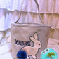 Blue Seersucker Embroidered Easter Basket